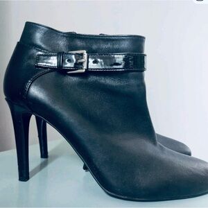 Ralph Lauren Black Heeled Boots with Buckle